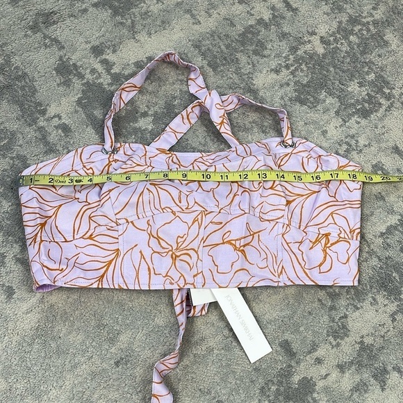 NWT Jonathan Simkhai Tilly Painted Tropical Floral Print Lupine Crop Top Sz XL - Picture 8 of 14